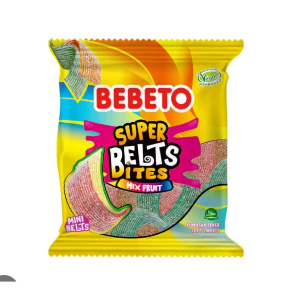 my-11134207-820lf-mn19dl21kg7661.webp Bebeto Super Belts Bites Fizzy Mix Fruit 1 Bag 135g